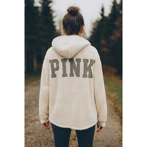 PINK sherpa/“teddy” style hoodie from Victoria’s Secret